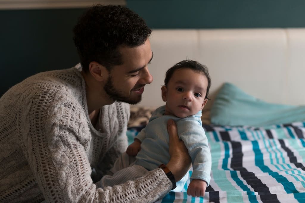 Toddler With His Dad